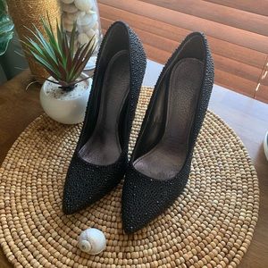 Diba Black Sparkly Rhinestone Heels 7.5